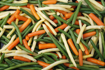 mix of baby vegetable carrot and kidney bean background
