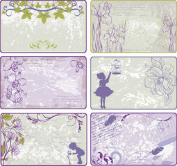 Set of vintage  backgrounds