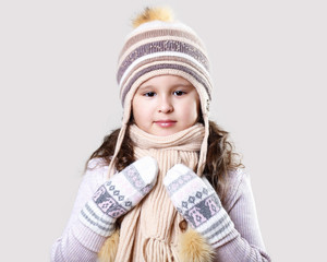 Cuty little girl in winter wear