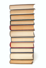 book stack isolated on white background