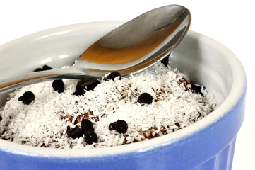 Noix de coco râpée et pépites de chocolat
