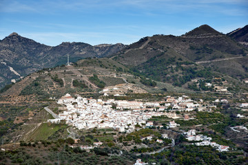 Fototapeta na wymiar Canillas de Albaida in Spain, a traditional white town/village
