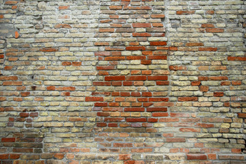 Italy Ravenna, medieval stone and brick wall