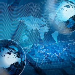 Global financial color charts and graphs