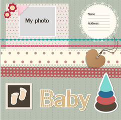 Baby scrapbook elements