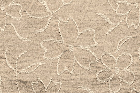 Blumenmuster auf Leinen,braun