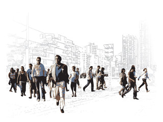 Illustration Of An Modern Urban Square