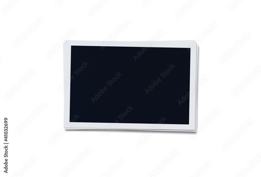 Fototapete stack of instant blank photos with clipping path for the inside