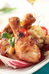 Roasted chicken drumsticks