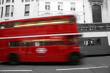 Rideaux velours Rouge, noir, blanc Bus principal de l& 39 itinéraire de Londres