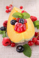 melon and berries fruits