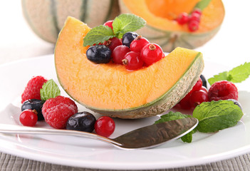 melon and berries fruits