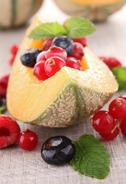 melon and berries fruits