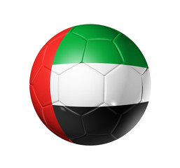 Fototapeta premium Soccer football ball with United Arab Emirates flag