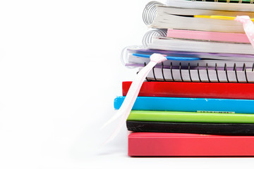 Colored pads on a white background.