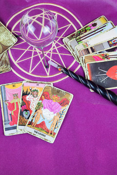 Tarot cards with a magic ball (3).