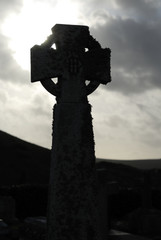 Celtic Cross Against Sun.