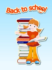 girl with books  - back to school concept