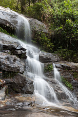 beautiful waterfall in the National Park  valley in the mountain