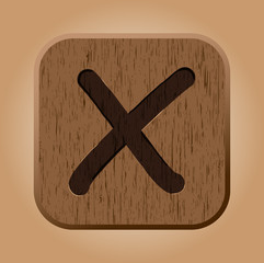 Obraz premium Hand drawn wooden letter X.