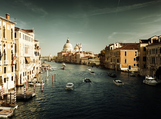 Grand Canal and Basilica Santa Maria della Salute, Venice, Italy