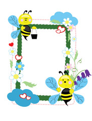 Frame with bees