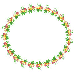 Round frame with fruits , vector.