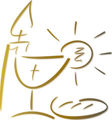 Symbol-Set: Christliches Abendmahl (Gold)