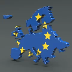 Fototapeten 3d Karte Europa © virtua73