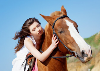 Obraz premium Girl with horse.