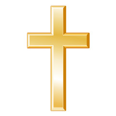 Christianity Symbol, gold cross, crucifix, Christian faith icon