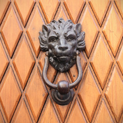 Lion shape old door handle