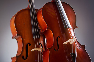 Fototapeta premium Music Cello in the dark room
