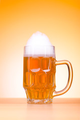 Beer glass on the table