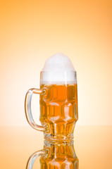 Beer glass on the table