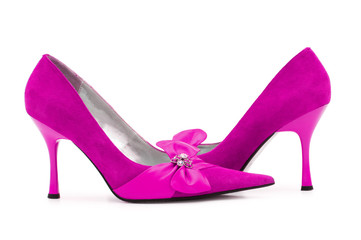 Female shoes on white background