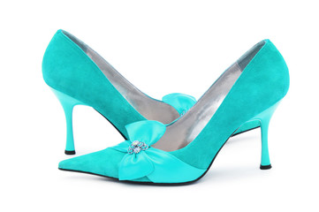 Female shoes on white background
