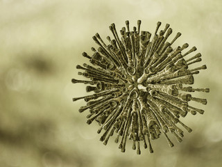 Obraz premium Virus seen under a scanning microscope