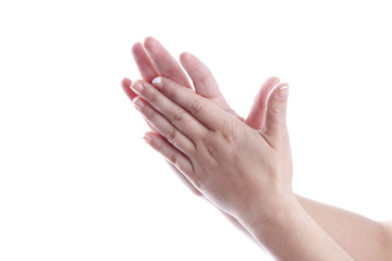 Obraz premium Hand cream applying
