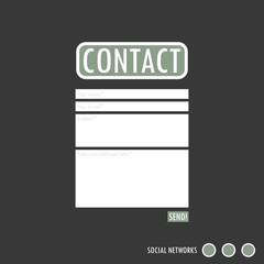 Vector retro style Web Contact page layout