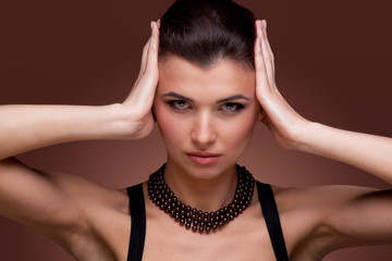 Fototapeta premium Portrait of luxury woman in exclusive jewelry