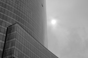 Cloudy modern building