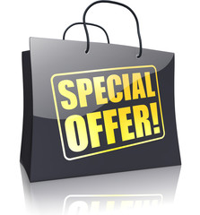 Black Line Shopping Bag: Special Offer! Gold