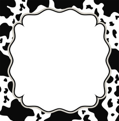 vector frame with abstract cow skin texture