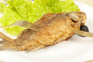 Fish fried carp