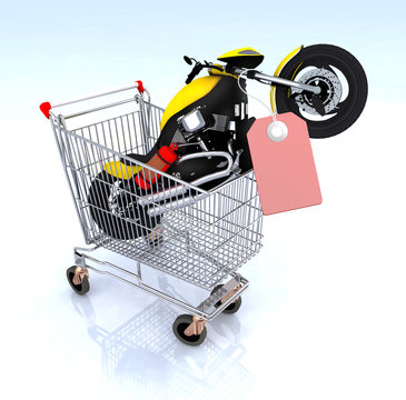 Motorcycle Inside The Shopping Cart