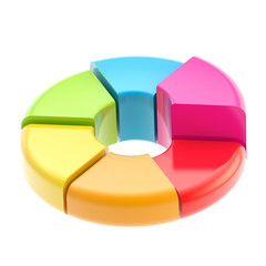 Obraz premium Diagram made of six segments