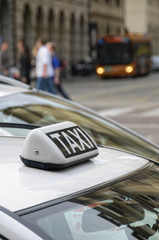 Parked taxi car roof detail
