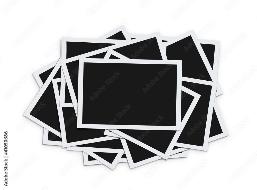 Aufkleber stack of blank instant photographs