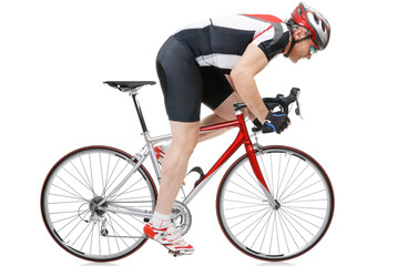 Road cycler isolated on white background